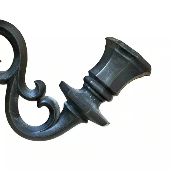 DART 14" Molded Plastic Candle Wall Sconces #4015 Wood Grain & Flowers 1960's - Picture 5 of 8